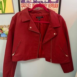 Baccini Women's Bold faux Red Leather Jacket
